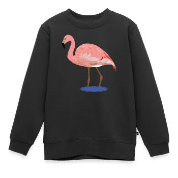 Flora Flamingo - Kinder Premium Organic Sweatshirt - Schwarz - Vorne - AI Model Kid Female (0cm)