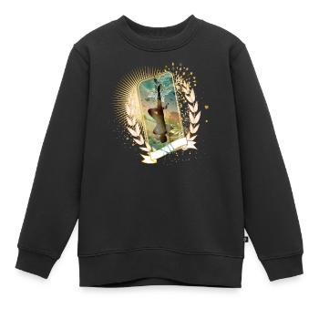 1000 tarots carte de tarot le pendu - Sweat Premium enfant bio - noir - Devant - AI Model Kid Female (0cm)