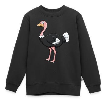 Strauß - Kinder Premium Organic Sweatshirt - Schwarz - Vorne - AI Model Kid Female (0cm)