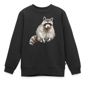 Raton laveur - Sweat Premium enfant bio - noir - Devant - AI Model Kid Female (0cm)