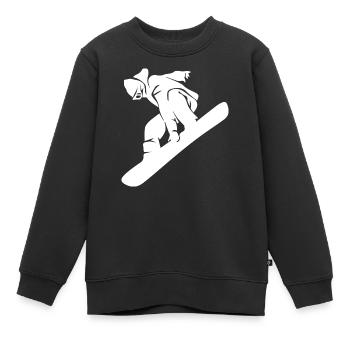 Snowboard Snowboarder - Kinder Premium Organic Sweatshirt - Schwarz - Vorne - AI Model Kid Female (0cm)
