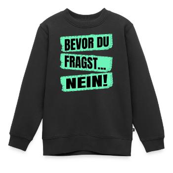 frech humor mietzekatze schmusen fellzeichnung - Kinder Premium Organic Sweatshirt - Schwarz - Vorne - AI Model Kid Female (0cm)