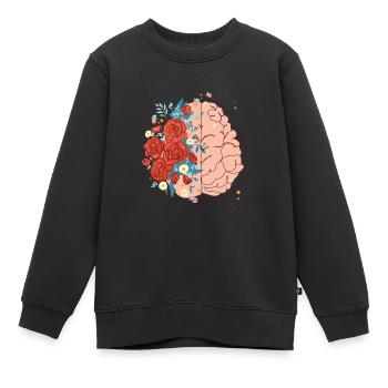 Gehirn - Kinder Premium Organic Sweatshirt - Schwarz - Vorne - AI Model Kid Female (0cm)