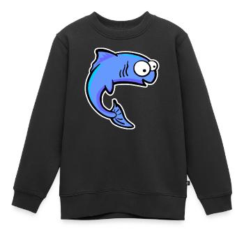 Poisson Truite Saumon - Sweat Premium enfant bio - noir - Devant - AI Model Kid Female (0cm)