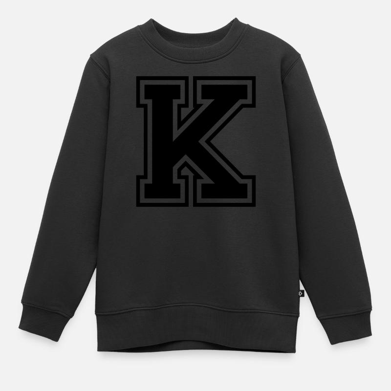 Lettre K Équipe Foot baseball basket université - Sweat Premium enfant bio - noir