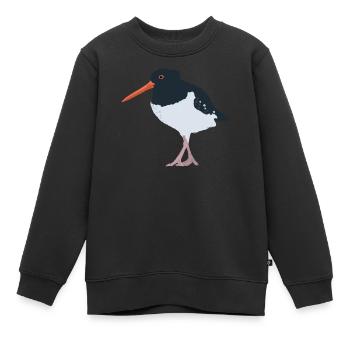 Oystercatcher illustré - Sweat Premium enfant bio - noir - Devant - AI Model Kid Female (0cm)
