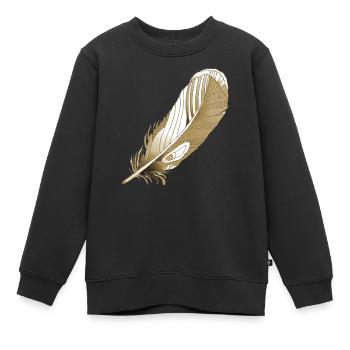 Feder - Kinder Premium Organic Sweatshirt - Schwarz - Vorne - AI Model Kid Female (0cm)