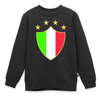 Italia amusant - Sweat Premium enfant bio - noir - Devant - AI Model Kid Female (0cm)