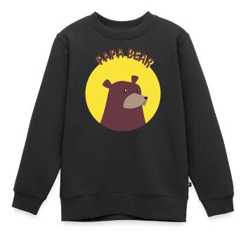 Papa Bear - Kinder Premium Organic Sweatshirt - Schwarz - Vorne - AI Model Kid Female (0cm)