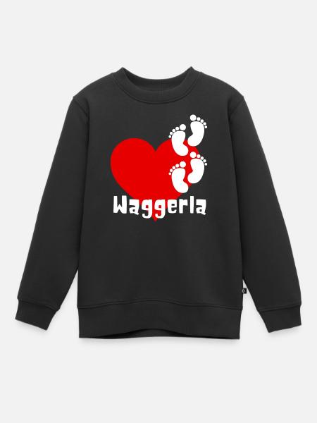 Waggerla-Motiv - Kinder Premium Organic Sweatshirt - Schwarz