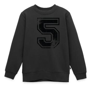 Numero 5 Équipe Foot baseball basket université - Sweat Premium enfant bio - noir - Devant - AI Model Kid Female (0cm)