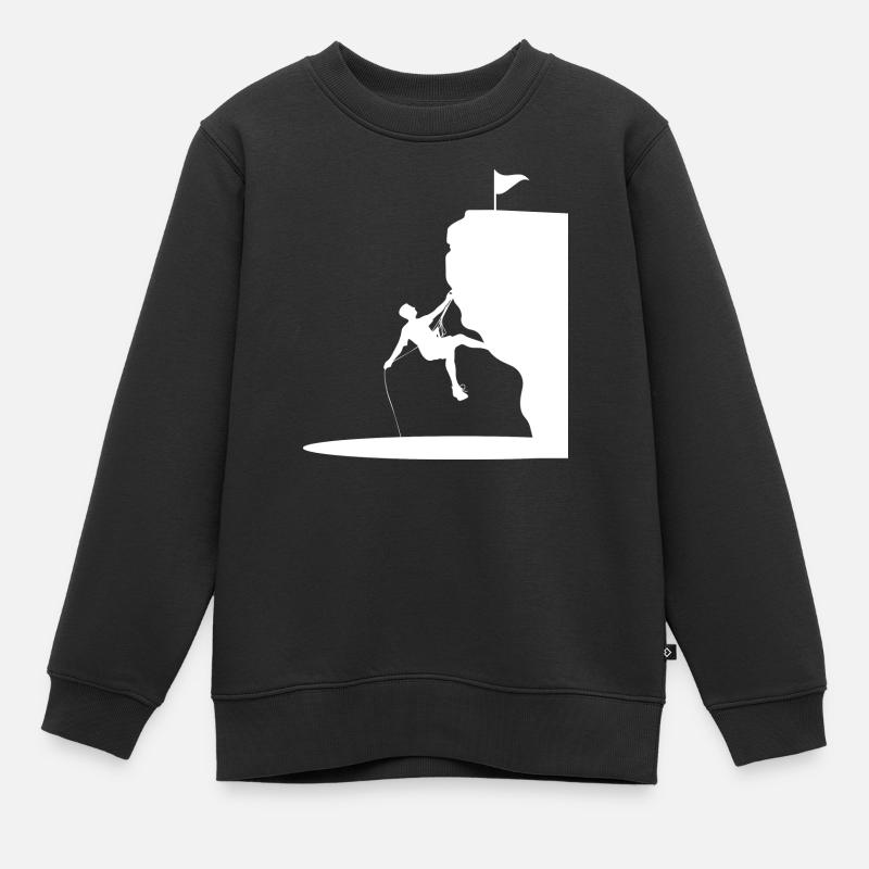 Bouldern Klettern Climbing - Kinder Premium Organic Sweatshirt - Schwarz