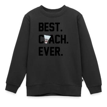 BESTER TRAINER BADMINTON - Kinder Premium Organic Sweatshirt - Schwarz - Vorne - AI Model Kid Female (0cm)