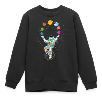 Jonglerie d’astronautes - Sweat Premium enfant bio - noir - Devant - AI Model Kid Female (0cm)