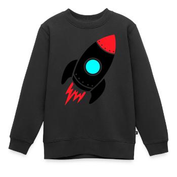 Rocket - Kinder Premium Organic Sweatshirt - Schwarz - Vorne - AI Model Kid Female (0cm)