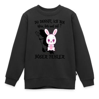 kleiner teufel devil klein lieb süß dreizack - Kinder Premium Organic Sweatshirt - Schwarz - Vorne - AI Model Kid Female (0cm)
