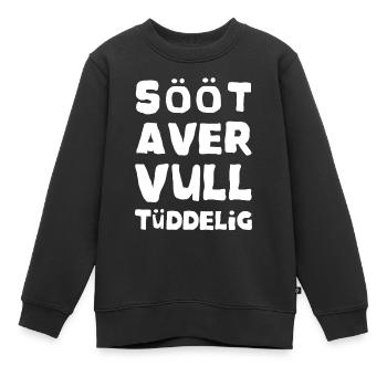Plattdeutsch Spruch - Süß voll durcheinander - Kinder Premium Organic Sweatshirt - Schwarz - Vorne - AI Model Kid Female (0cm)