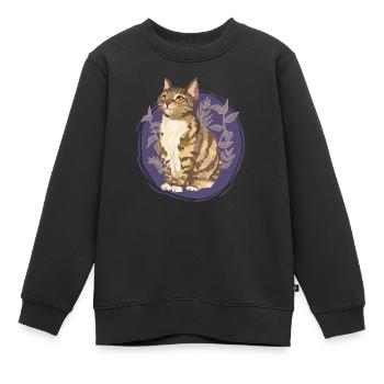 Leafpool Blattsee Tiger Katze Warriors Cats süß - Kinder Premium Organic Sweatshirt - Schwarz - Vorne - AI Model Kid Female (0cm)