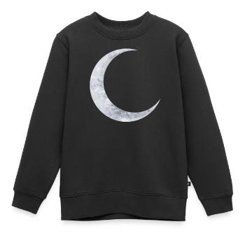 délicate lune d’argent chatoyante - Sweat Premium enfant bio - noir - Devant - AI Model Kid Female (0cm)