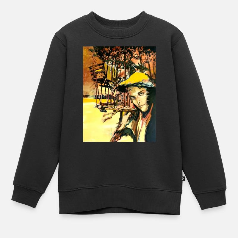 Kunst Gemälde - Kinder Premium Organic Sweatshirt - Schwarz
