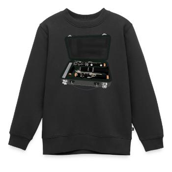 Klarinette in einem Koffer zerlegt - Kinder Premium Organic Sweatshirt - Schwarz - Vorne - AI Model Kid Female (0cm)