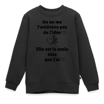 ma seule idée !! - Sweat Premium enfant bio - noir - Devant - AI Model Kid Female (0cm)