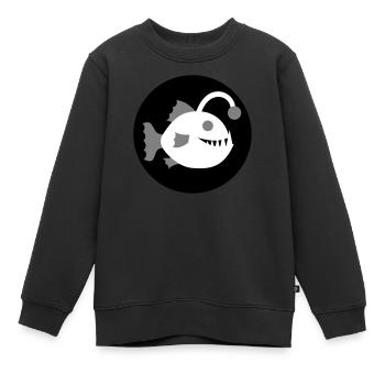Laternenfisch Anglerfisch Tiefsee Fisch Icon - Kinder Premium Organic Sweatshirt - Schwarz - Vorne - AI Model Kid Female (0cm)