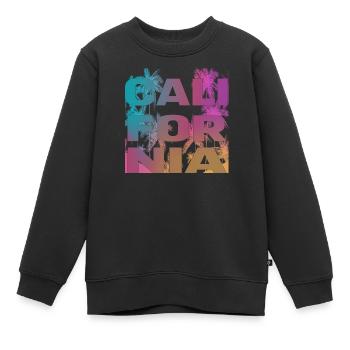 California Colorfull Palmen Shirt - Kinder Premium Organic Sweatshirt - Schwarz - Vorne - AI Model Kid Female (0cm)