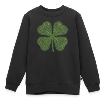 Streak of lucky - Cloverleaf - Lucky Gift Idea - Kids Premium Organic Sweatshirt - black - Front - AI Model Kid Female (0cm)