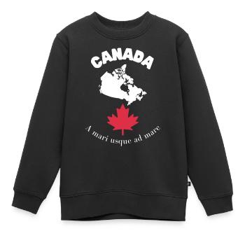 CANADA avec carte et devise - Sweat Premium enfant bio - noir - Devant - AI Model Kid Female (0cm)