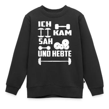 Ich kam sah und Hebte - Kinder Premium Organic Sweatshirt - Schwarz - Vorne - AI Model Kid Female (0cm)
