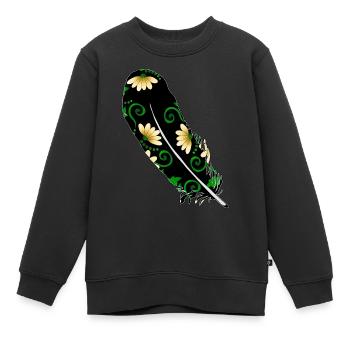 Feder - Kinder Premium Organic Sweatshirt - Schwarz - Vorne - AI Model Kid Female (0cm)