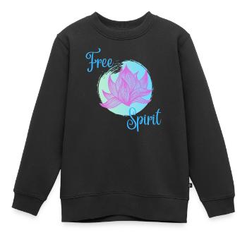 Free Spirit - Kinder Premium Organic Sweatshirt - Schwarz - Vorne - AI Model Kid Female (0cm)