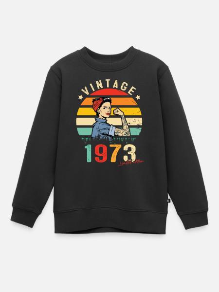 1973 Vintage Édition limitée Cadeau Femmes - Sweat Premium enfant bio - noir