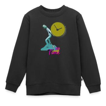Keine Zeit No Time - Kinder Premium Organic Sweatshirt - Schwarz - Vorne - AI Model Kid Female (0cm)