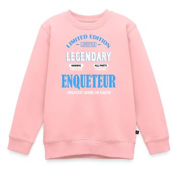 INVESTIGATOR - Kids Premium Organic Sweatshirt - rose - Front - AI Model Kid Female (0cm)