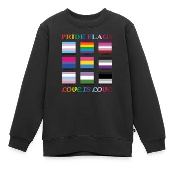 Drapeaux de la fierté - Sweat Premium enfant bio - noir - Devant - AI Model Kid Female (0cm)