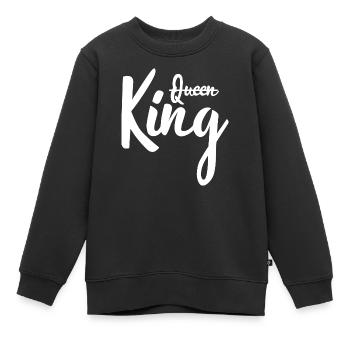 Der König ersetzt die Königin - Kinder Premium Organic Sweatshirt - Schwarz - Vorne - AI Model Kid Female (0cm)