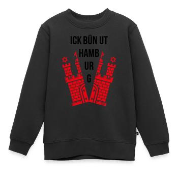 Ick Bün Ut Hamburg (Plattdeutsch / Wappen) - Kinder Premium Organic Sweatshirt - Schwarz - Vorne - AI Model Kid Female (0cm)