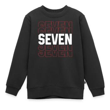 Sieben wiederholte Gitterembleme - Kinder Premium Organic Sweatshirt - Schwarz - Vorne - AI Model Kid Female (0cm)