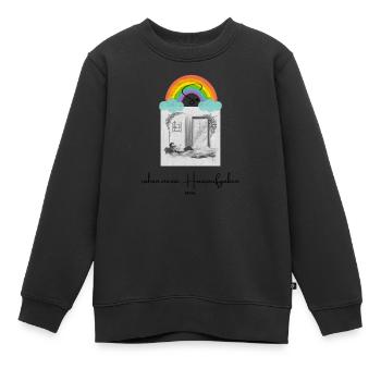So sahen meine Hausaufgaben aus - Kinder Premium Organic Sweatshirt - Schwarz - Vorne - AI Model Kid Female (0cm)