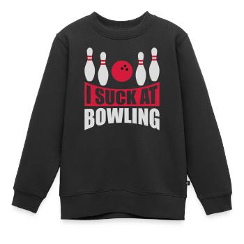 I suck at bowling - Kinder Premium Organic Sweatshirt - Schwarz - Vorne - AI Model Kid Female (0cm)