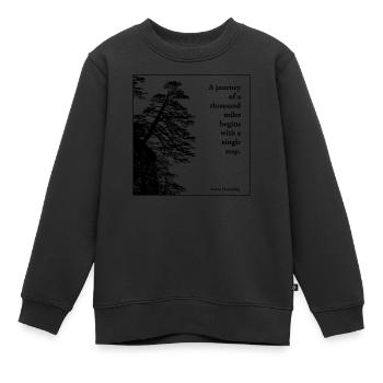 un voyage de mille miles - Laozi - Sweat Premium enfant bio - noir - Devant - AI Model Kid Female (0cm)