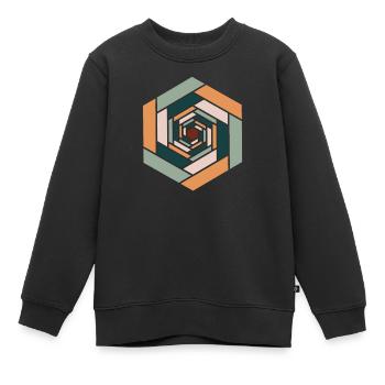 Hexagone infini coloré - Sweat Premium enfant bio - noir - Devant - AI Model Kid Female (0cm)