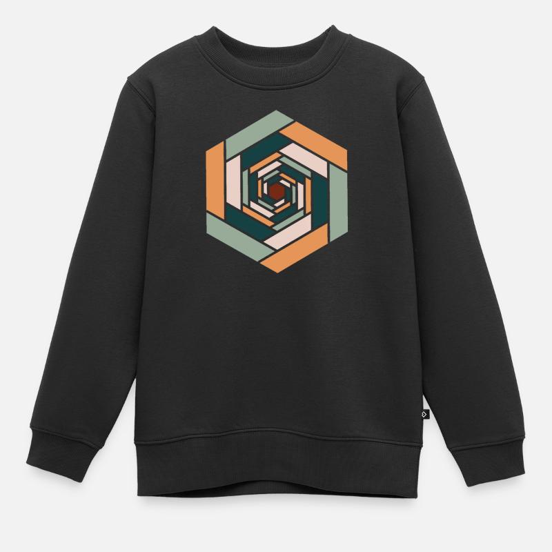 Farbiges Infinity-Sechseck - Kinder Premium Organic Sweatshirt - Schwarz