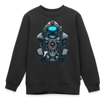 Roboter - Kinder Premium Organic Sweatshirt - Schwarz - Vorne - AI Model Kid Female (0cm)