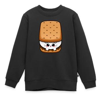 Smores Cat S’mores Marshmallow Cookie USA Katze - Sweat Premium enfant bio - noir - Devant - AI Model Kid Female (0cm)