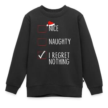 Nizza frech Ich bereue nichts - Kinder Premium Organic Sweatshirt - Schwarz - Vorne - AI Model Kid Female (0cm)