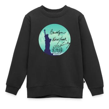 USA, Freiheitsstatue, New York. - Kinder Premium Organic Sweatshirt - Schwarz - Vorne - AI Model Kid Female (0cm)
