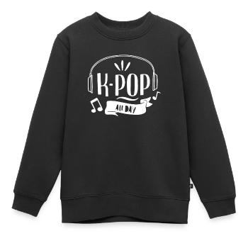 Musique K-Pop - Sweat Premium enfant bio - noir - Devant - AI Model Kid Female (0cm)